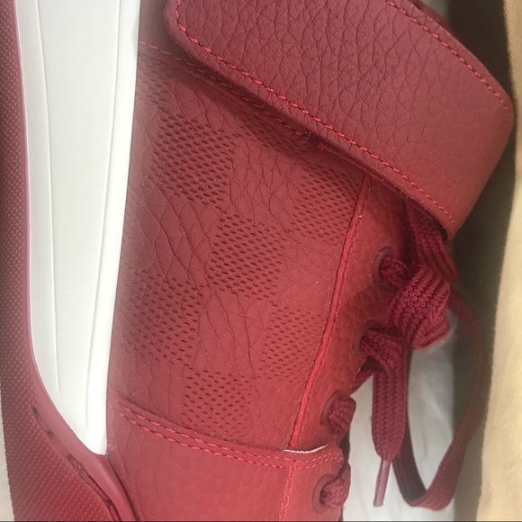Louis Vuitton Red Elliptic Damier Sneaker SZ 10.5 - Picture 4 of 8
